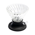The Pull & Pour Shop Hario Switch 02 glass immersion coffee dripper with black silicone base and shut-off valve.