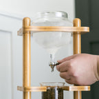 Yama Glass Cold Brew Tower – Bamboo Straight Frame – 6–8 Cup (32 oz)