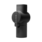 The Pull & Pour Shop Pietro Pro manual coffee grinder in matte black with vertical flat burrs for filter brewing.