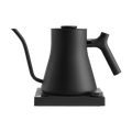 The Pull & Pour Shop Fellow Stagg EKG Pro matte black electric pour-over kettle with gooseneck spout and base.