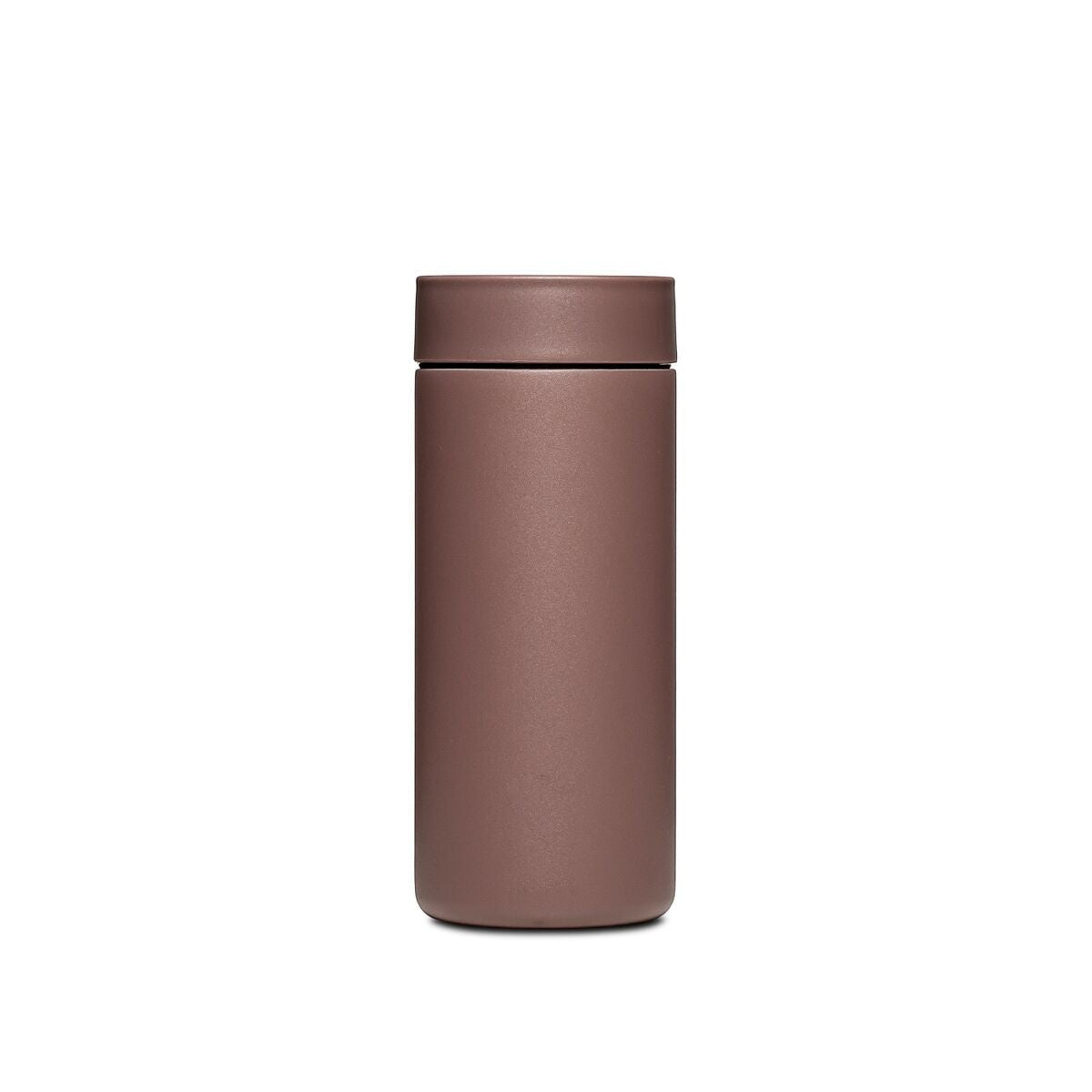 The Pull & Pour Shop MiiR 360 Traveler insulated tumbler in cedar brown with a leakproof 360-degree lid.