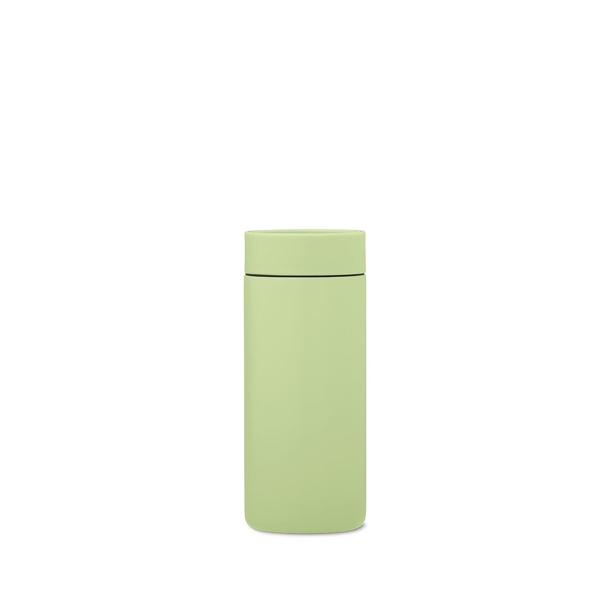 The Pull & Pour Shop MiiR 360 Traveler insulated tumbler in matte light green with a leakproof 360-degree lid.