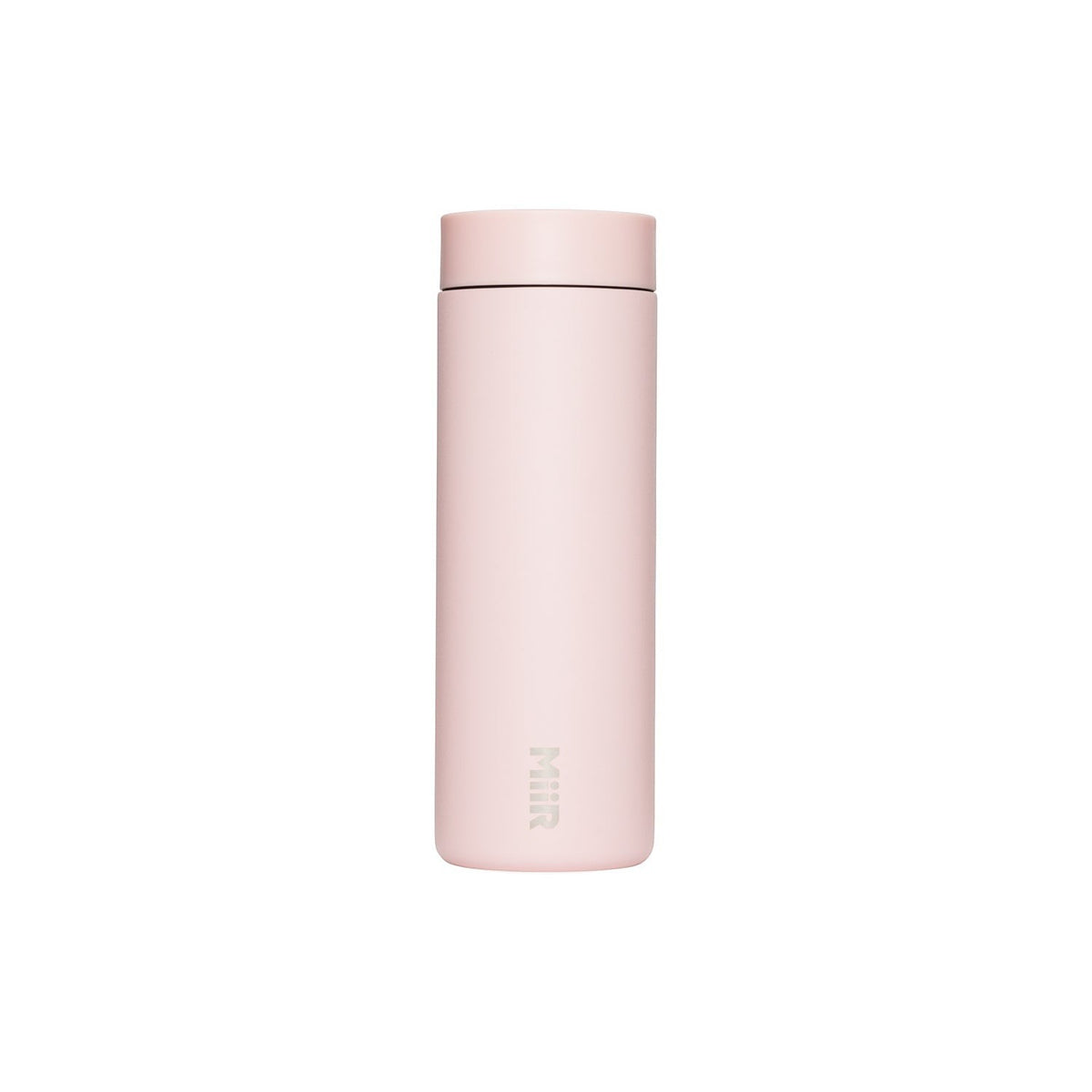 The Pull & Pour Shop MiiR 360 Traveler insulated tumbler in cherry blossom pink with a leakproof 360-degree lid.