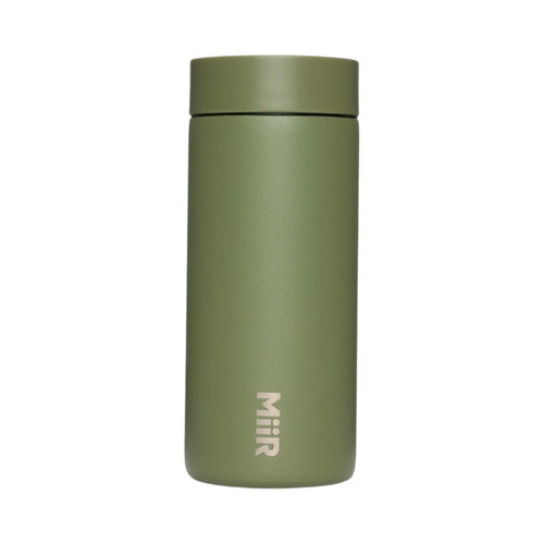 The Pull & Pour Shop MiiR 360 Traveler insulated olive green stainless steel travel tumbler with leakproof lid