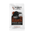 The Pull & Pour Shop Red Rooster Coffee The Raven dark roast coffee bag with raven illustration and chocolate notes