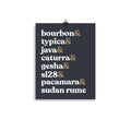 Coffee Varieties Print