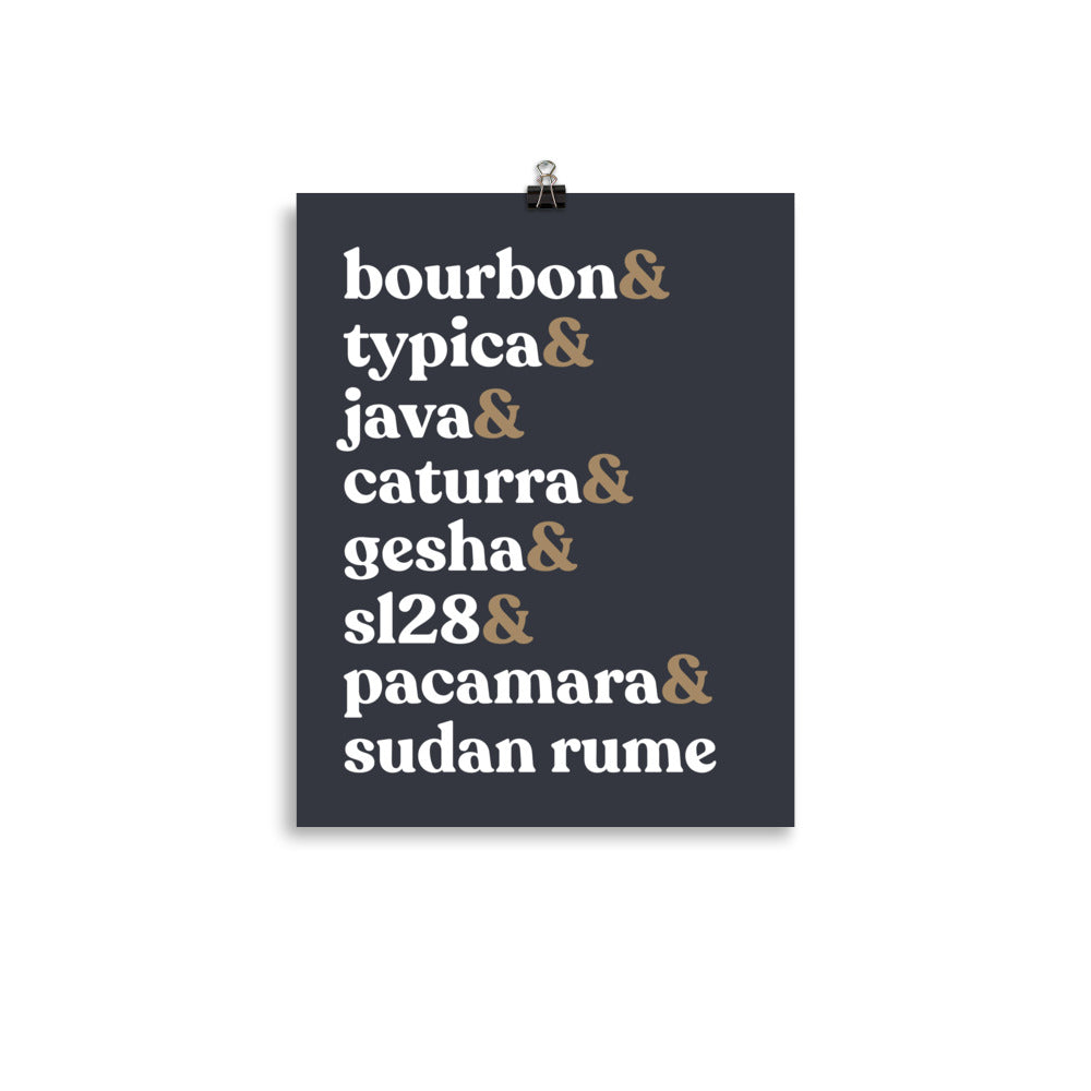Coffee Varieties Print