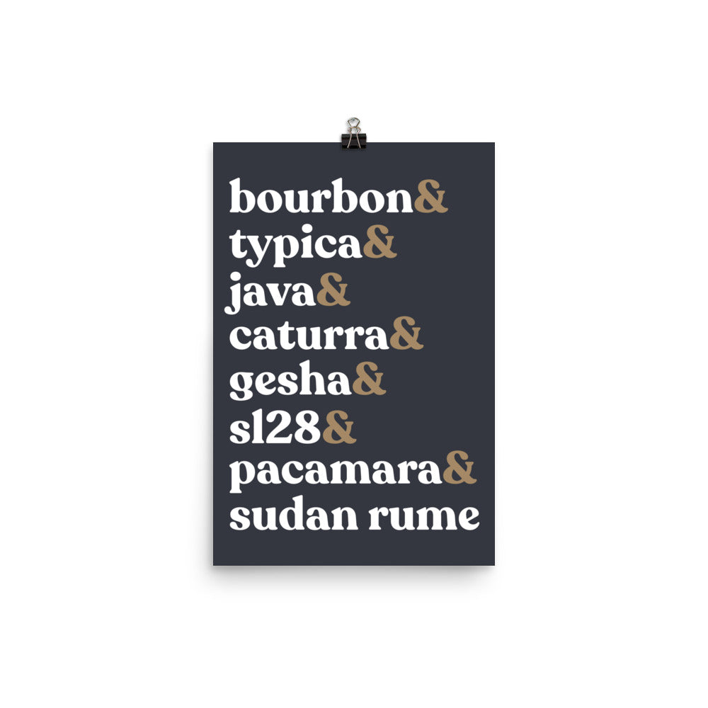 Coffee Varieties Print