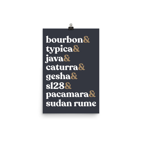 Coffee Varieties Print