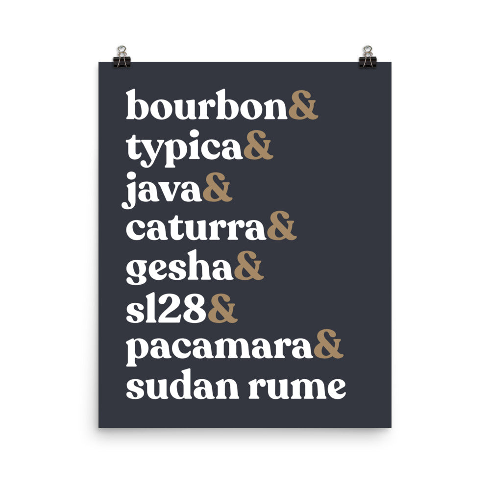 Coffee Varieties Print
